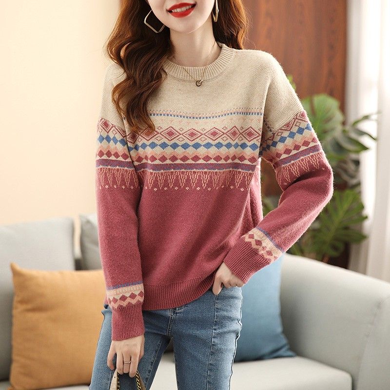 Winter Clothing Sale Women - Damskie swetry z okrągłym dekoltem, odzież
