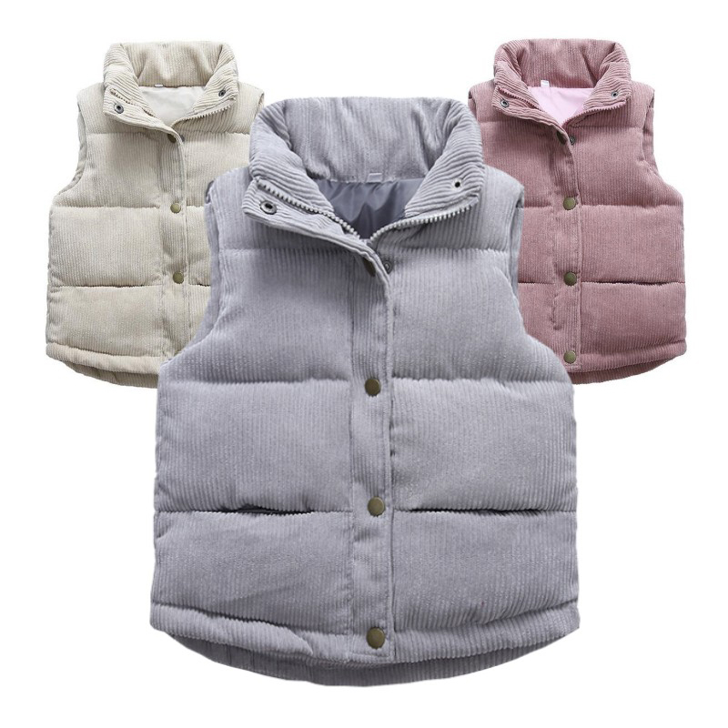 Winter Clothing For Kids - Dzieci chłopcy dziewczęta sztruksowe kamizelki zagęścić