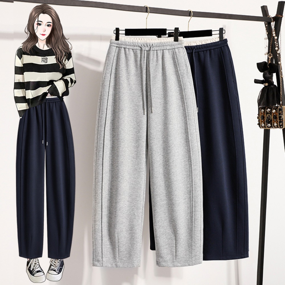 Winter Clothing For Plus Size Women - Spodnie o prostym kroju z wysokim