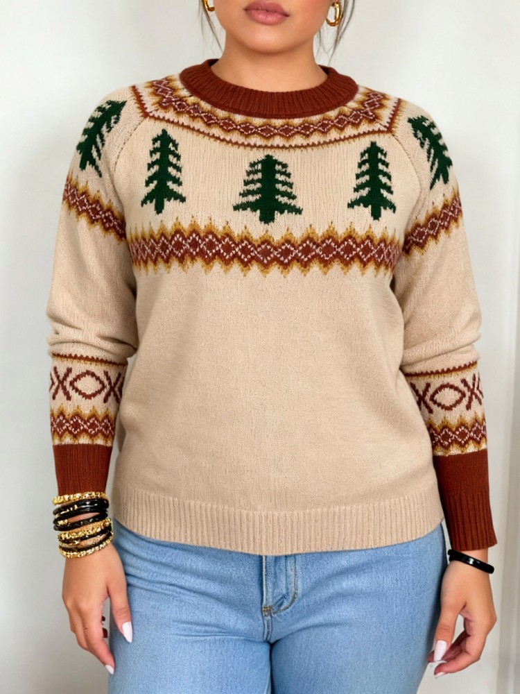 Winter Clothing For Plus Size Women - Damski sweter dzianinowy plus size L-3XL,