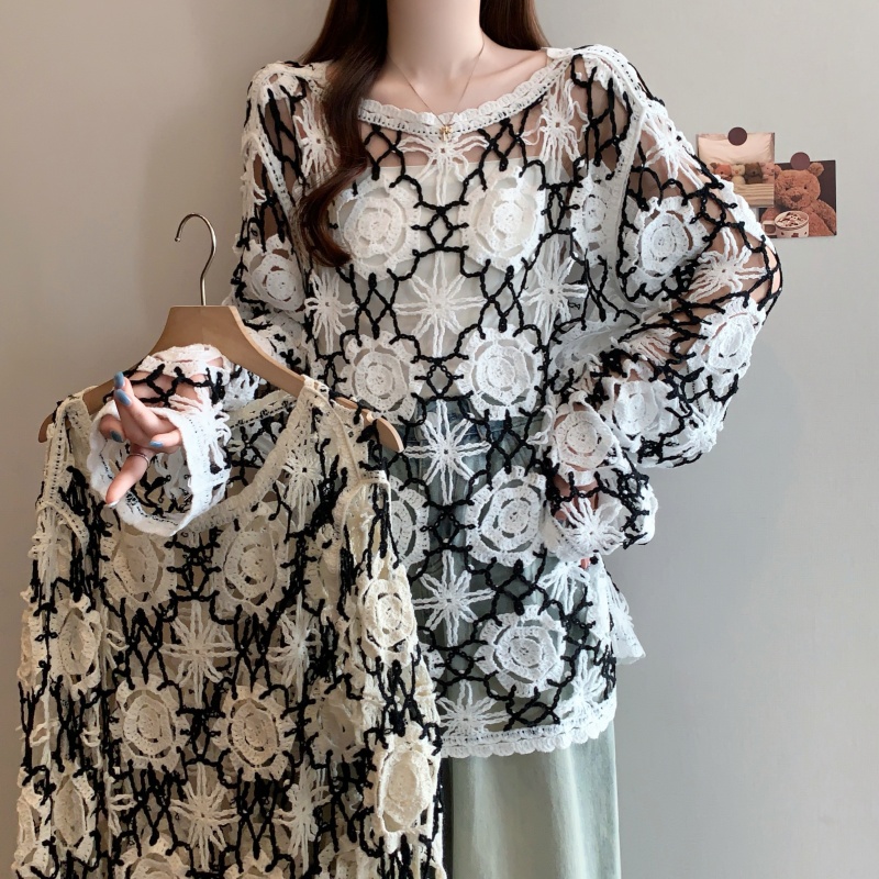 Winter Clothing Outfits - Luźny sweter z długim rękawem Elegancki
