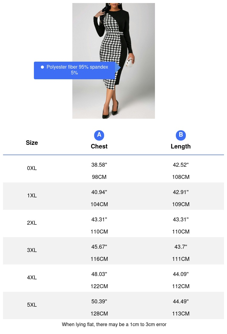 Plus Size Houndstooth Print Co – Winter Clothing For Plus Size Women recenzja i cena