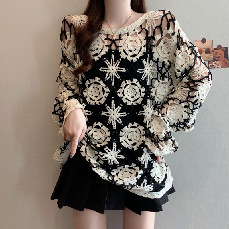 Luźny sweter z długim rękawem  – Winter Clothing Outfits recenzja i cena
